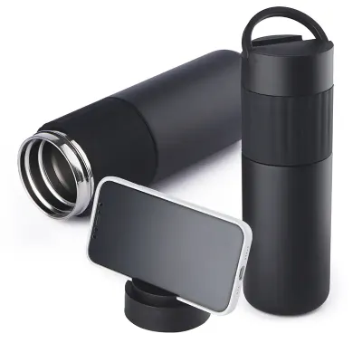 Garrafa Térmica com Suporte para Celular