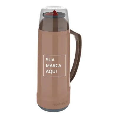 Garrafa Termica Cristal 1l Com Bico Mocca