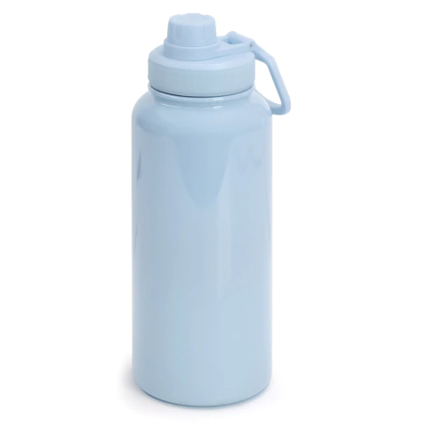 Garrafa Térmica para Sublimação com Tampa e Alça Azul Bebê - 900ml
