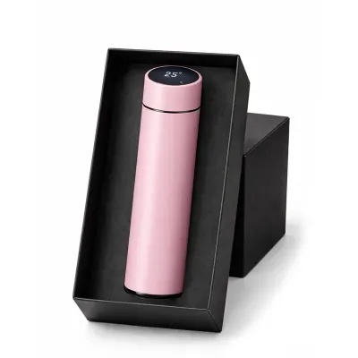 Garrafa térmica rosa com Led