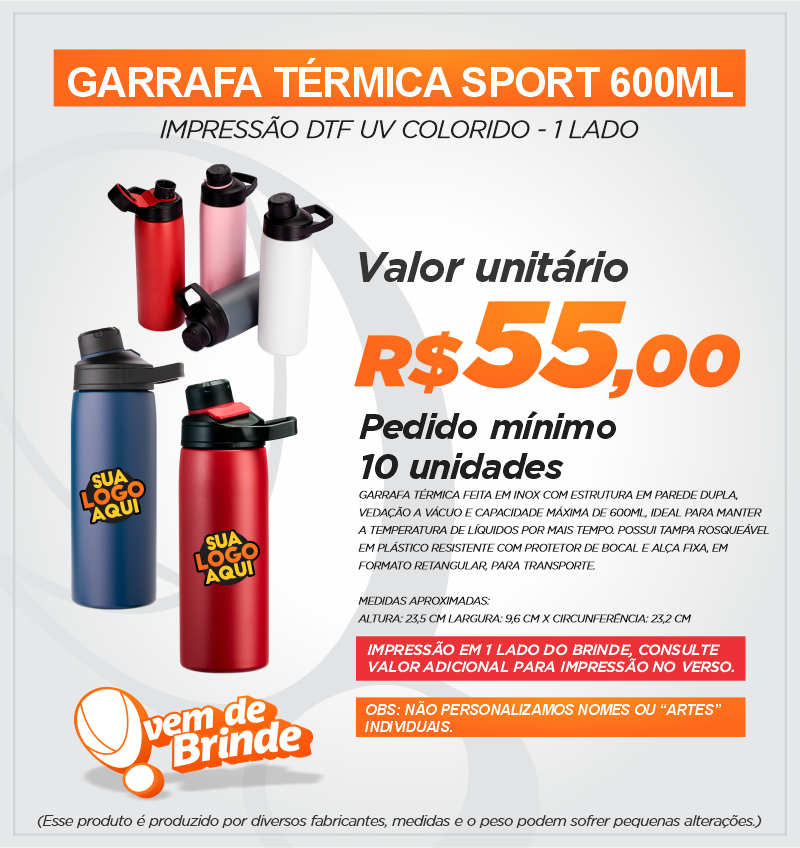 Garrafa Térmica Sport 600ML