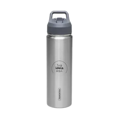 Garrafa Termica Tramontina 650ml em Inox Com Canudo