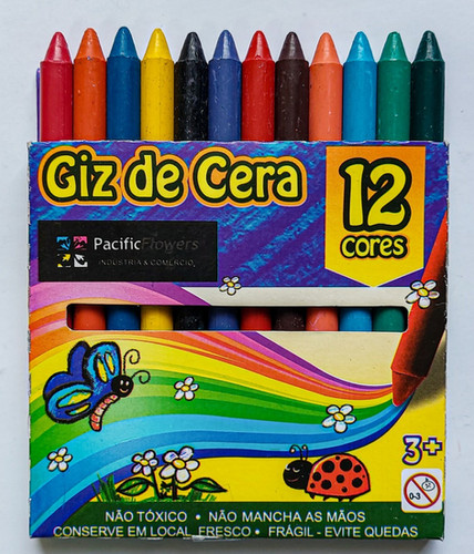 Giz de cera com 12 cores