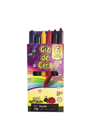 Giz de cera com 6 cores