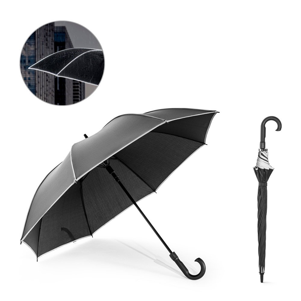 Guarda-chuva de 27" em poliéster 100% reciclado pongee 190T à prova de vento -