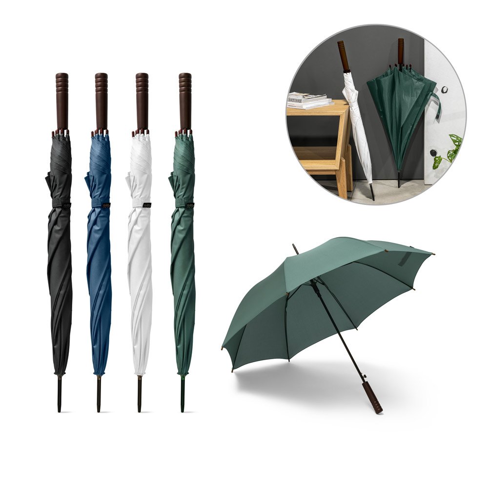 Guarda-chuva em 100% poliéster reciclado pongee 190T com abertura automática -