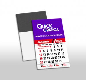 Imã de Geladeira 5x4,5cm com Calendário 5x4,5cm Couchê 250g Imantado 4x0