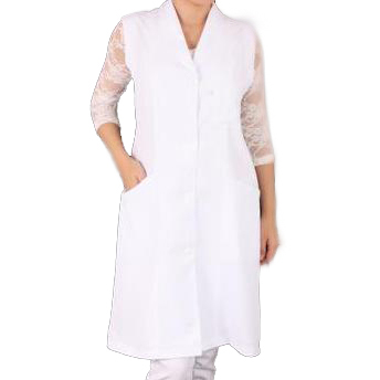 Jaleco Avental Feminino Personalizado Gola Italiana Cavado - Tecido Gabardine ou Oxford - kit 10 pçs