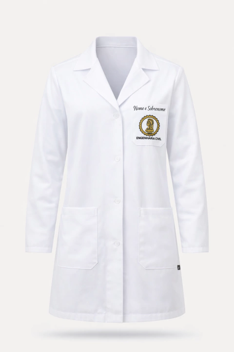 Jaleco Avental Masculino Tradicional Bordado Frente