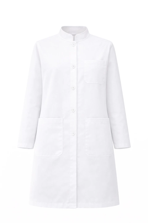 Jaleco Feminino Gola Padre Manga Longa Bordado Frente