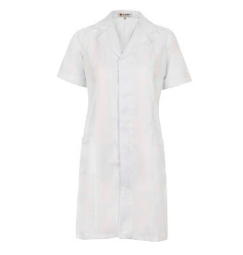 Jaleco Luiza Feminino Manga Curta Acinturado Branco