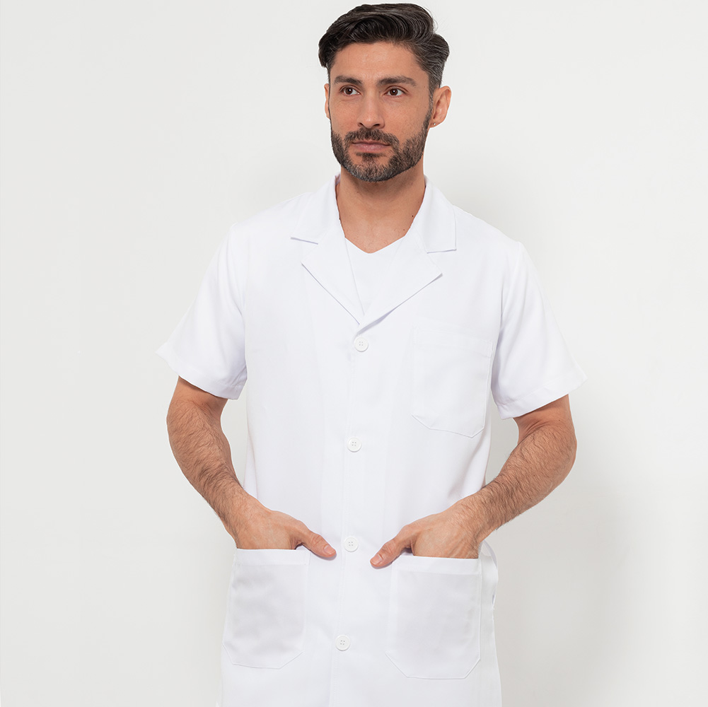 Jaleco Masculino Gola Blazer Manga Curta Branco
