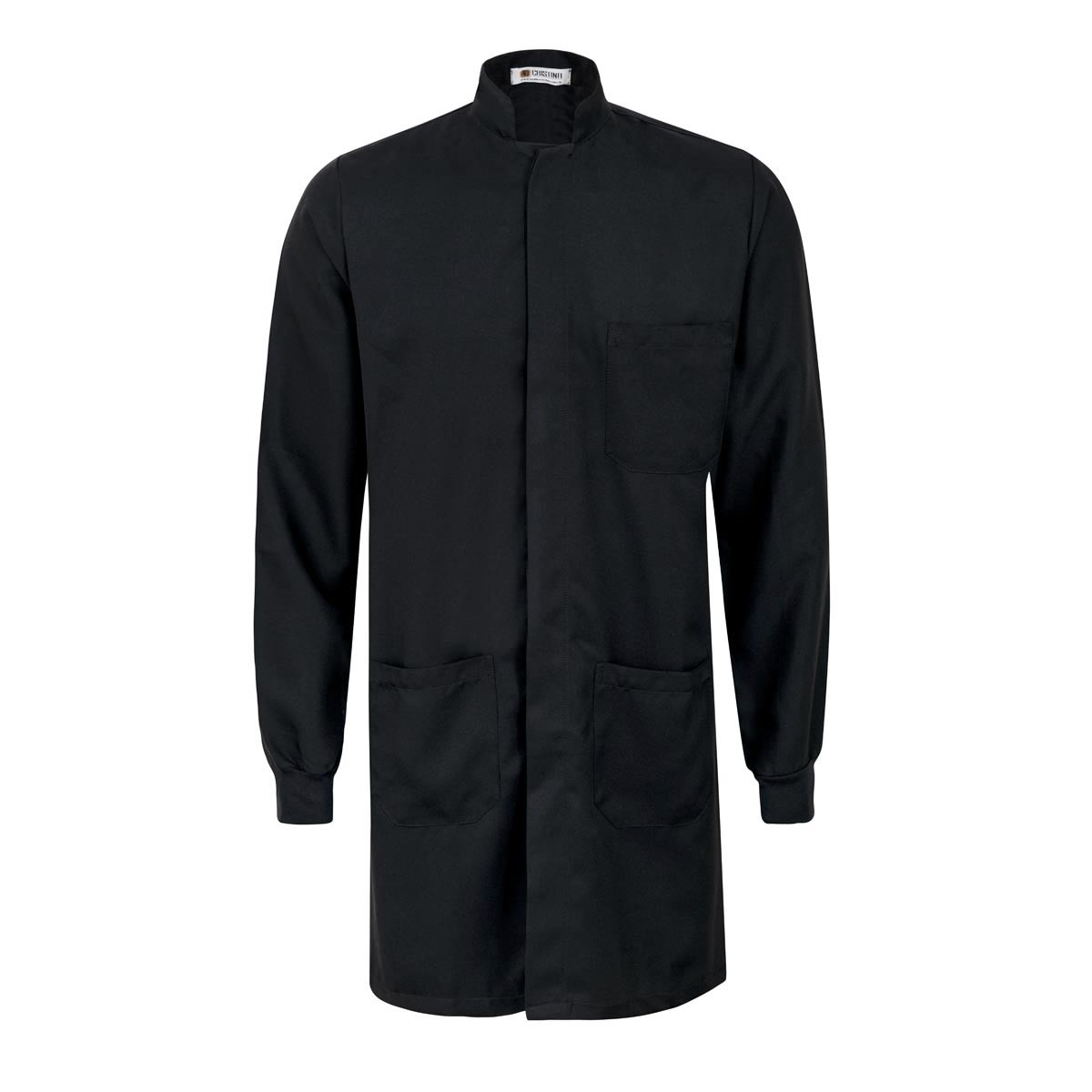 Jaleco Masculino Gola Padre Manga Longa Preto