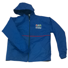 Jaqueta de nylon azul bordado