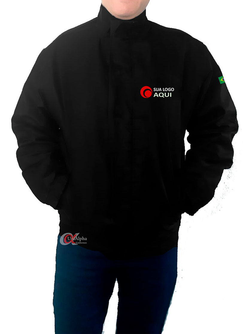 Jaqueta de nylon masculina feminina forrada uniformes personalizados blusa de frio - kit 10 pçs