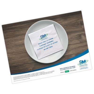 Jogo Americano Impresso no Papel em Offset em 4 Cores e Encapsulado em Plastico Rigido Transparente