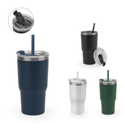 Joyner m Copo de Viagem Compacto em Aco Inox 91 Reciclado Com Parede Dupla Isolada a Vacuo e Acaba