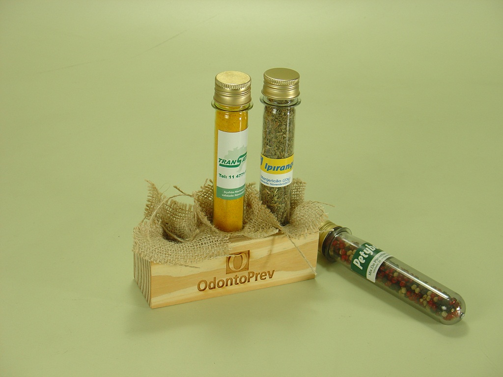 Kit 03 Tubos no Suporte de Mesa