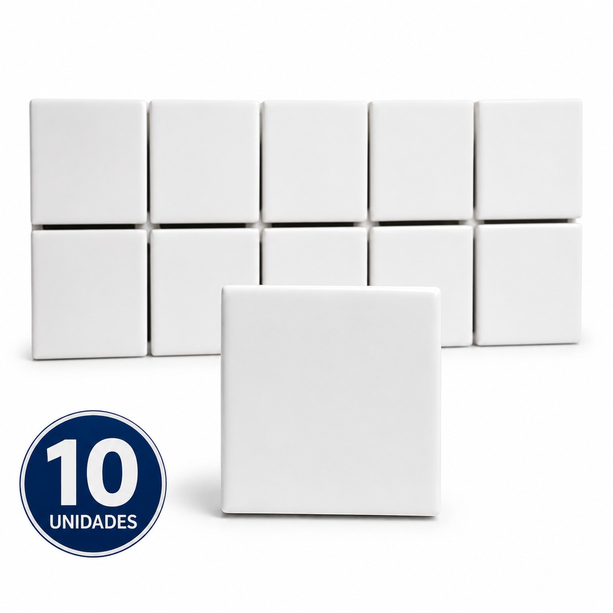 Kit 10 Azulejo 7,5x7,5cm para Sublimação Branco Brilho Subliflex