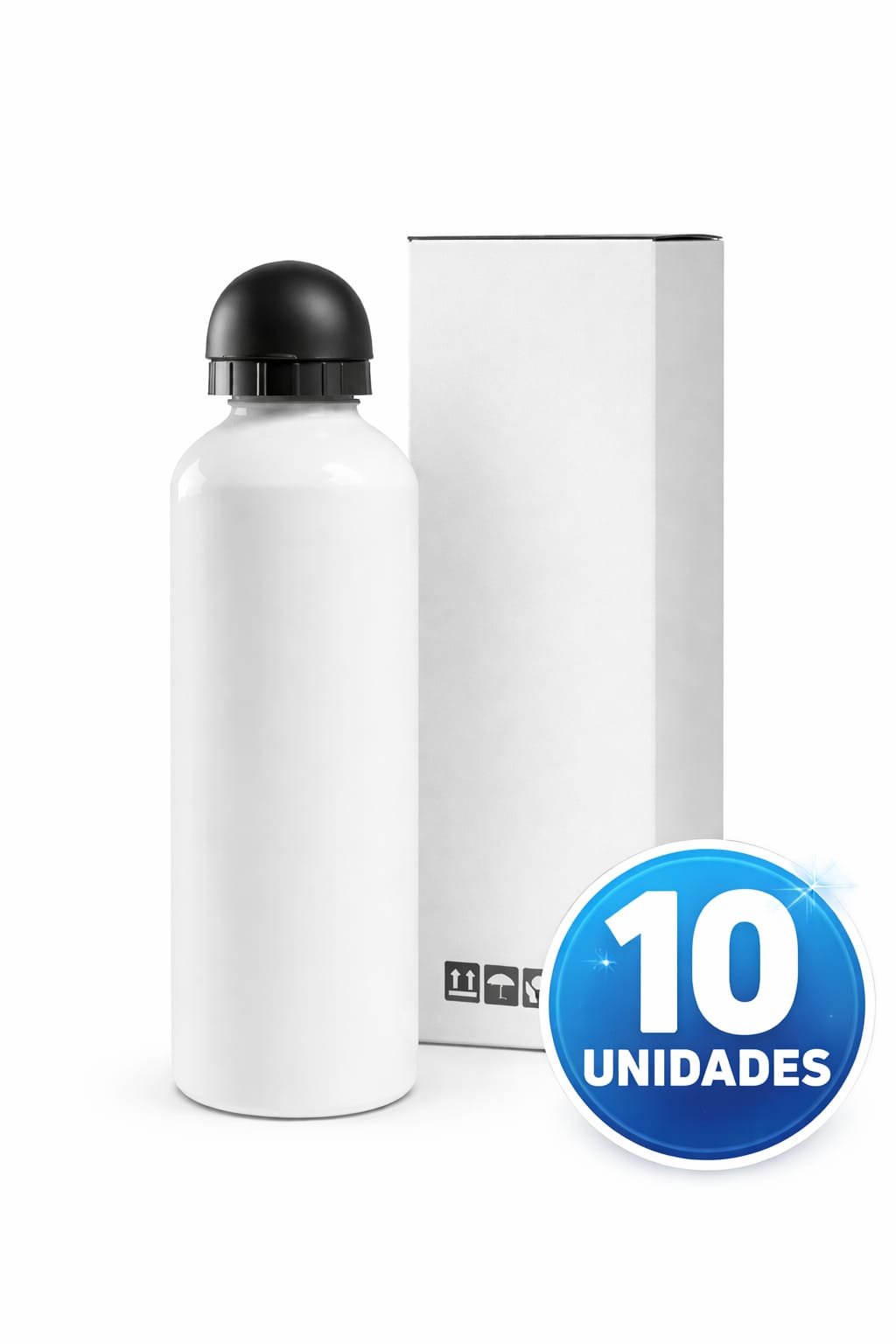 Kit 10 Squeeze Bolinha 750ml para Sublimação com Caixa