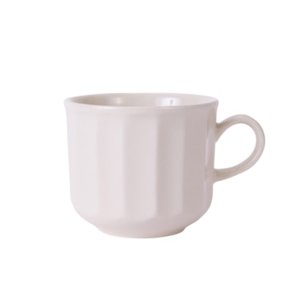 Kit 12 Caneca de Ceramica Branca Bali de 280ml - Sem Resina