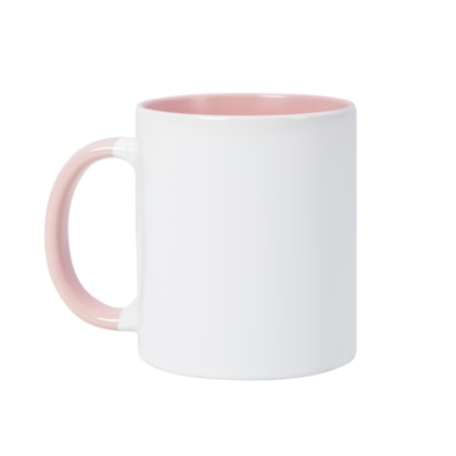 Kit 12 Caneca de Ceramica Para Sublimacao Com Alca E Interior Rosa Claro 325ml