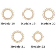 Kit 15 moldura mdf redonda 14cm com 5 opções decoração caixa
