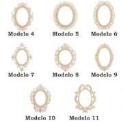 Kit 15 Moldura placa mdf Oval 14 cm opção 8 modelos arabesco