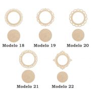 Kit 15 moldura Redonda mdf 14cm com fundo artesanato 5 opção