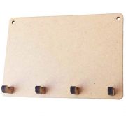Kit 15 porta chave mdf modelo retangular com 4 pinos