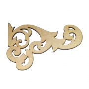 Kit 20 Aplique mdf arabesco cantoneira 15cm artesanato caixa