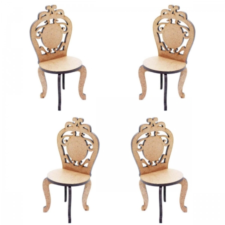Kit 20 mini Cadeira cadeirinha mdf miniatura 7 cm provençal enfeite caixinha cenário mini suporte doce brigadeiro bala