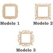 Kit 20 placa moldura mdf quadrada 14cm 3 modelos a escolha