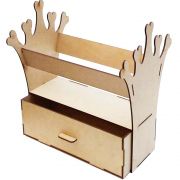 Kit 3 Porta tiara coroa princesa expositor mdf com gaveta