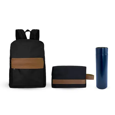 Kit 32 Mochila Necessaire e Garrafa Azul