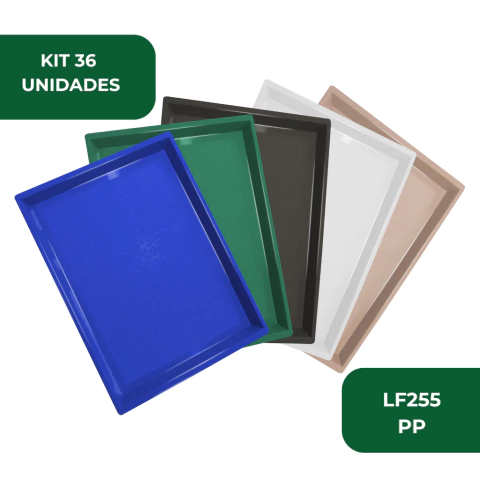 Kit 36Un Bandeja Plástica Pequena para Café Cafeteria Lanchonete LF255 33x25 em PP