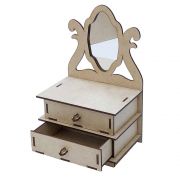 Kit 4 mini cômoda 15 cm c espelho penteadeira porta joia mdf