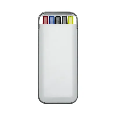 Kit 5 em 1 branco em estojo plástico