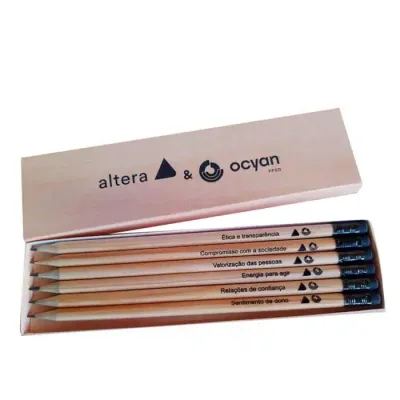 Kit 6 Lapis Com Borracha Madeira Reflorestada