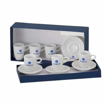 Kit 6 xícara café Genova e embalagem forrada.