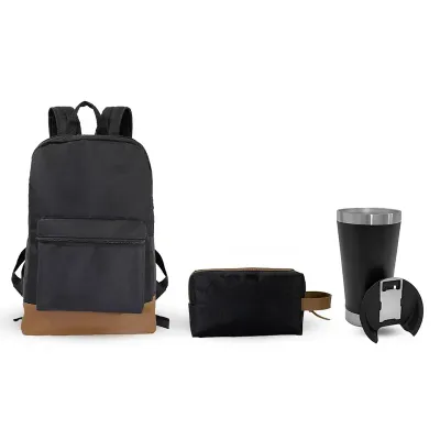 Kit 7 Mochila Necessaire e Copo Preto