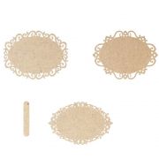 Kit 9 Placa mdf oval 33 cm cabo avulso maternidade casamento
