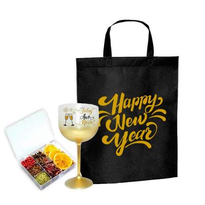Kit Ano Novo Gin Com Taca e Bolsa