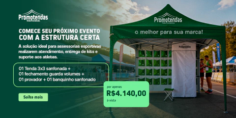 Kit Assessoria Esportiva - Tenda Sanfonada 3x3 com Provador e Guarda-Volumes