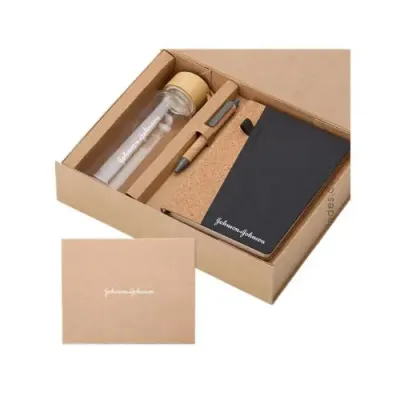 Kit Boas Vindas Caderno Caneta e Squeeze 500 ml
