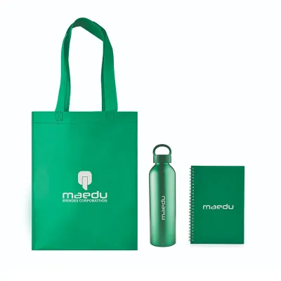 Kit Boas Vindas Sacola Caderno e Garrafa