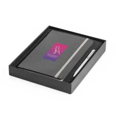 Kit caderno e caneta em caixa