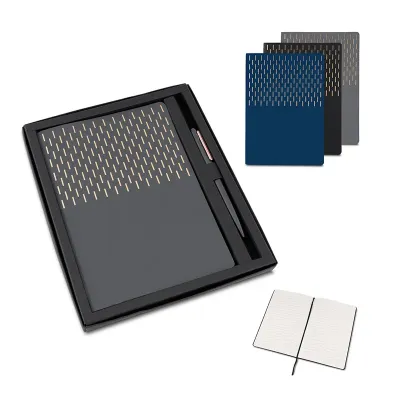 Kit caderno e caneta - opções de cores
