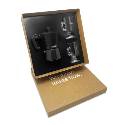Kit Cafe Com Cafeteira Italiana e Xicaras Vidro