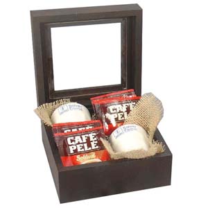 Kit Cafe Com Caixa de Madeira Pinus